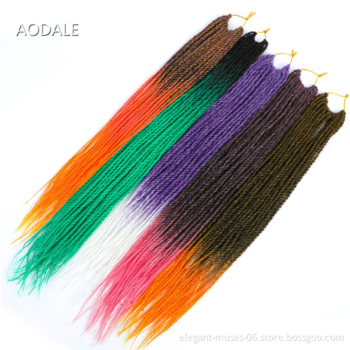 Micro Box Braids Crochet Hair Extensions Ombre High Temperature Fiber Synthetic Braiding Hair Bulk Crochet Braids